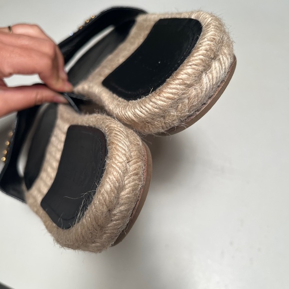 CHANEL Black and Tan Embellished Sandals - Picture 3 of 11